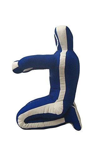 Judo Grappling Dummy Sitting Position Hands on The Front, UNFILLED MMA Dummy, Punching Bag (Blue Canvas, 70")