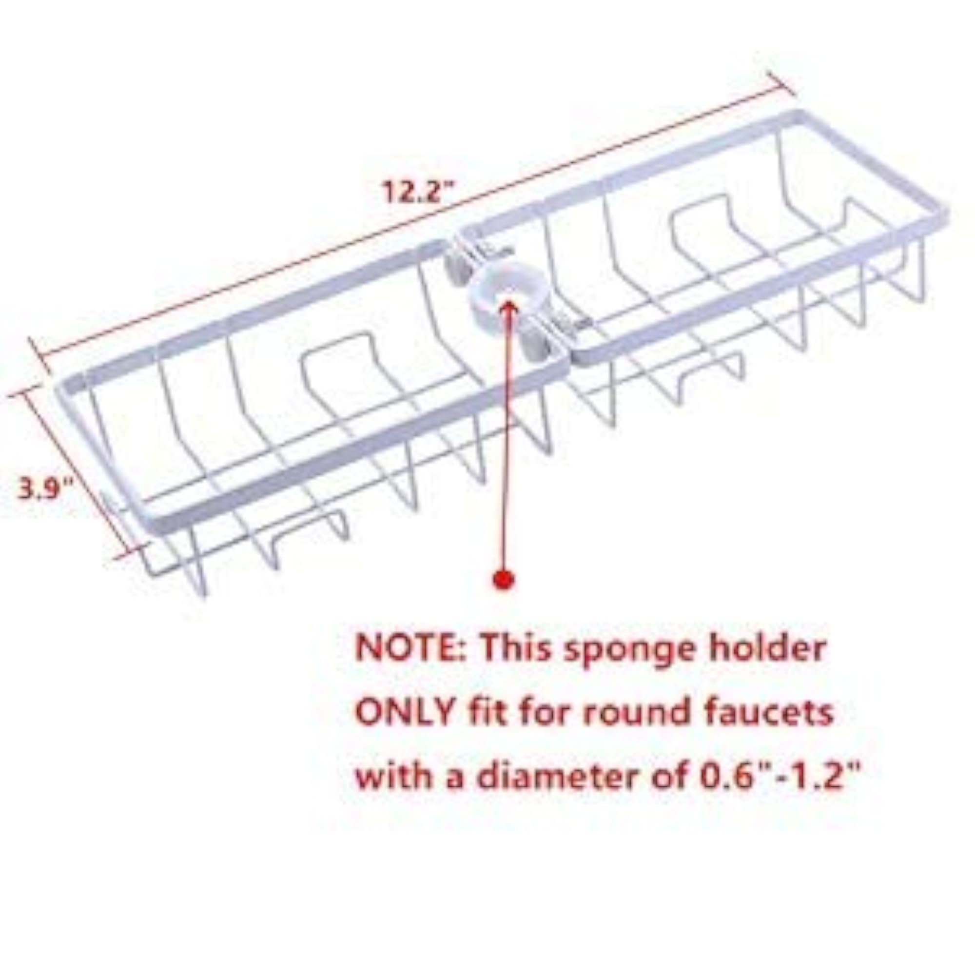 2 PCS Faucet Storage Soap Sponge Dish Hanging Holder, Metal Sink Caddy