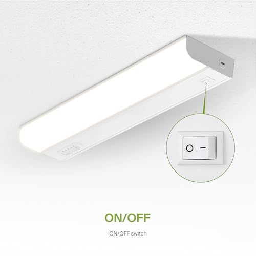 Image of ASD LED Under Cabinet Lighting Hardwired, 18 Inch 10W 2700K-5000K Selectable, 807LM, CRI90+, Direct Wire Linkable Under Counter Lights for Kitchen, Dimmable Under Cabinet Lights, White, UL Certified