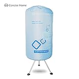 Tragbarer elektronischer Wäschetrockner ist äußerst gut geeignet für feuchtes, kaltes oder regnerisches Wetter und hilft Ihnen dabei, Ihre verschiedenartigen Kleidungen sowie eine Vielzahl von Textilien zu trocknen und zu desinfizieren. Zum Trocknen kann die Wäsche auf dem Kleiderbügel aufgehängt werden, so dass Ihre Kleider nicht zerknittert werden, dies entspricht daher einem Dampfbügeleisen.