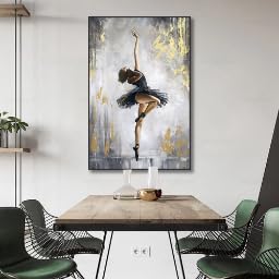 Décoration de salon : toile de ballerine noir et blanc 20x30 cm sans cadre