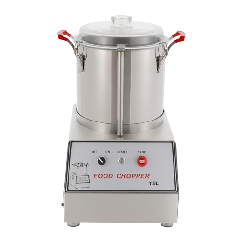Image of 15L Electric Food Chopping Machine, 110V 1400W Commercial Food Processor, 1400rpm Detachable Blades, Multifunction Meat Vegetable Cutter for Chili Peppers Carrots Garlic Mushrooms Onions Meat