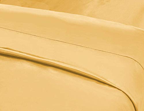 Disha Bedding- Silk Satin Sheets Set Silk Fitted Sheet 28 Inch Deep Pocket | 7 Pc Silk Bedding |Silk Duvet Cover | Silk Flat Sheet & Four Pillowcases Set. (Queen Rose Gold) #TOP5