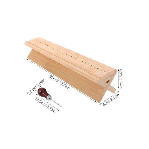 Base de encuadernación de madera de bambú con punzón ajustable WOONEKY 2