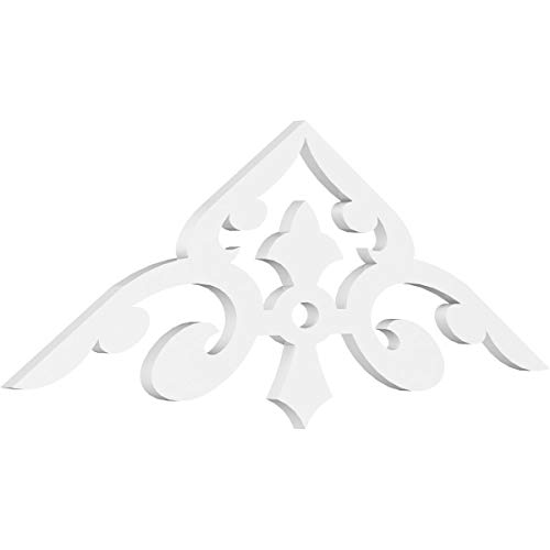Ekena Millwork GPP048X008X100WHI Whitman Architectural Grade PVC Gable Pediments, 48"W x 8"H x 1"P (4/12) Pitch