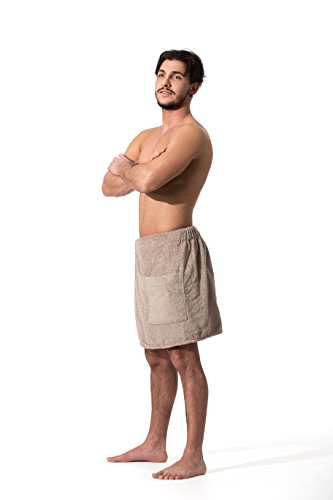 Preisvergleich Produktbild ZOLLNER Herren Saunakilt, Baumwolle, Braun, L / XL, Gummizug, Klettverschluss