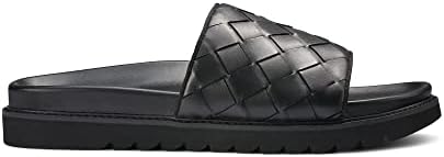 Karl Lagerfeld Paris Men's Leather Slide Sandal, Black, 11 | Image 4