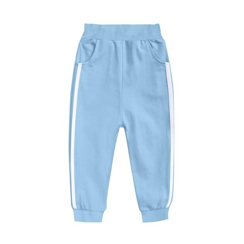 Unisex Kids Sweatpants Boys Girls Elastic Waist Color Block Fall Winter Baby Jogger Pants with Pockets 4-15Years