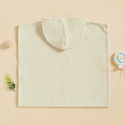 Image of woshilaocai Toddler Swim Coverup Boy Girl Terry Cloth Hooded Poncho | Baby Swimsuit Cover Up for Pool, Surf, Solid Color, Swimming Cover-ups for 1-8 Years Old Little Kids, Summer Beach Towel