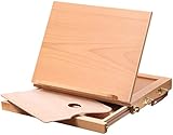 MEEDEN Table Sketch Box Easel -Portable Solid Beech Tabletop Wood Easel Drawing & Sketching Board with Storage Drawer & Palette for Beginner Artist, Art Students & Kids, Canvas up to 11' × 14'