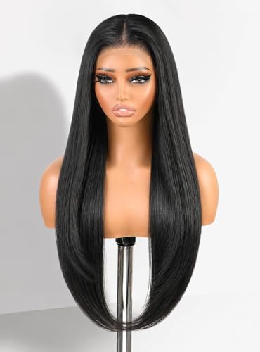 cuiud 13x4 HD Black Lace Front Wig 30Inch Pre Plucked