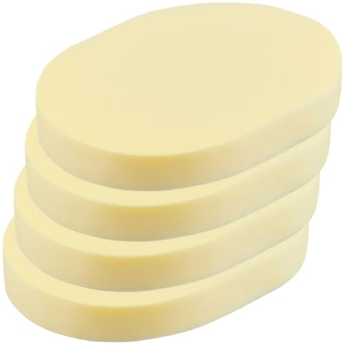 GORGECRAFT 4 éponge de Nettoyage du Visage Réutilisable pour Femme Tampon de Nettoyage du Visage Éponge de Nettoyage Ovale en Poudre Humide Éponge de Maquillage Jaune Champagne pour Le Nettoyage