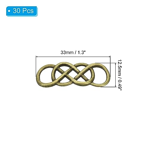 PATIKIL 30 Pcs Twist Knot Symbol Connector Charm, Alloy Jewelry Making Accessories for DIY Necklace Bracelet Bronze - Image 2