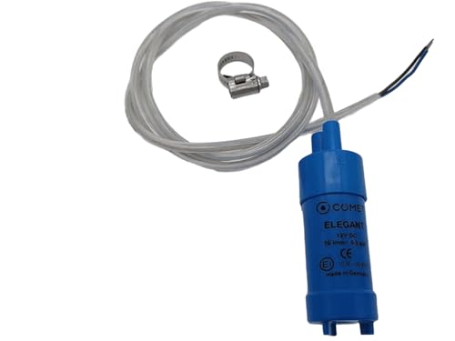 CR-MOESANCO KIT Bomba de Agua Sumergible 12v 600L/H con Abrazadera Inox para Caravanas Estanques Acuarios Jardín Autocaravana Comet Elegant