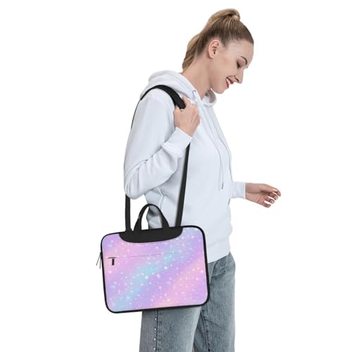 Maletín rosa con estrellas azules para laptop 15.6 pulg impermeable miniatura 3