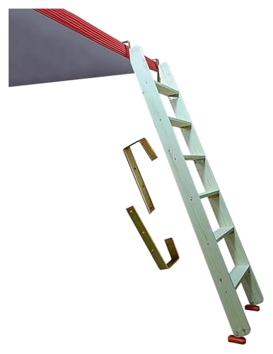 Escalera para litera de RV y dormitorio loft en madera con ganchos 2