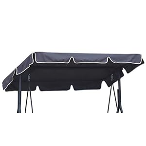 Universal Sonnendach für Hollywoodschaukel Dach-Plane für Garten-Schaukel Dachplane Ersatzdach ca 210 x 145 cm Graphit [101]