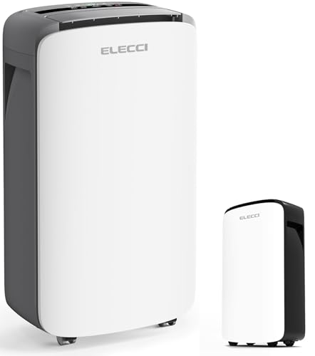 ELECCI 12L/Day Dehumidifier for Home and Basement, Quiet Moi