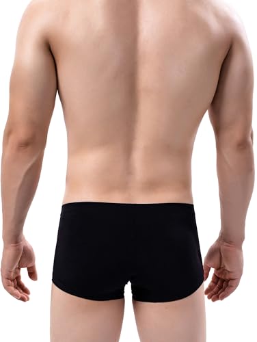 IKINGSKY Men's Silky Boxer Briefs Soft Bulge Shorts Underwear Sexy Low Rise Trunk Under Panties for Men4