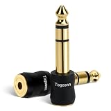 Togconn 1/4 Inch to 1/8 Inch Adapter 2 Pack, 6.35mm Quarter Inch TRS Stereo Male to 3.5mm Female Jack Plug Gold-Plated Pure Copper Audio Converter Connector Premium Quality Series