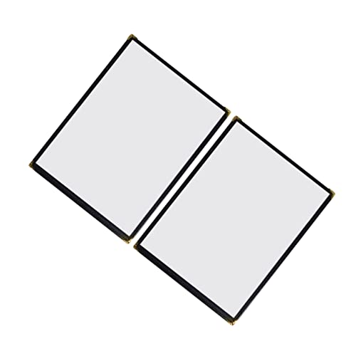 OUNONA 2pcs Menu Leather Recipe Cover Clear Recipe Book Cafe Recipe Holder Recipe Protector Wine List Protective Cover Double-Sided Recipe Cover Transparent Page Protector