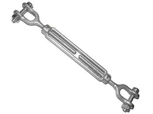 (4 Pack) 1/4 inch x 4 inches Jaw - Jaw Turnbuckle Hot Dipped Galvanized/Tent Rigging Fencing etc miniatura 2