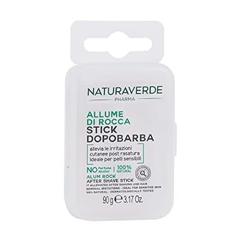 Naturaverde | Pharma Kij po goleniu dla mężczyzn, płyn po goleniu w sztyfcie, ałun rocka ałun, do skóry wrażliwej, 100% naturalna, 90 g