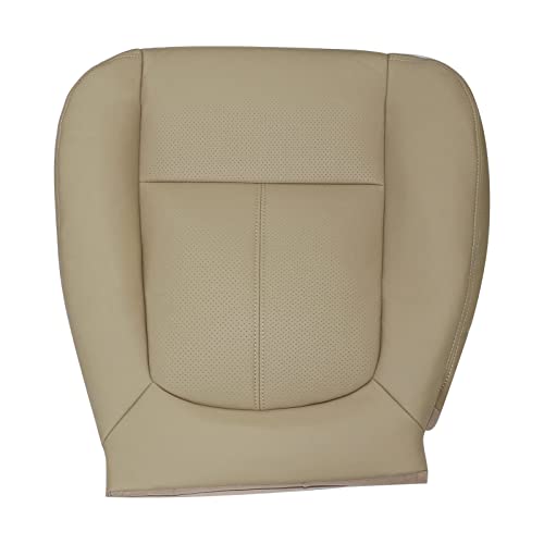 Priprilod Tan Leather Driver Side Bottom Replacement Seat Cover Compatible with Ford F150 F250 F350 F450 F550 Lariat 2011 2012 2013 2014 2015 2016
