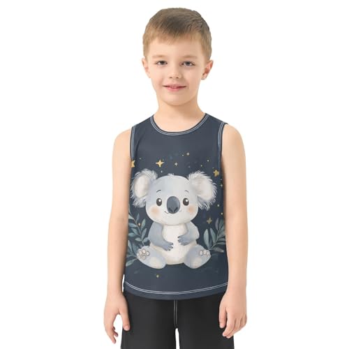 Koala Stars Leaves Boys Tank Tops Sleeveless Tank Top Shirts Undershirts for Kids,3T2