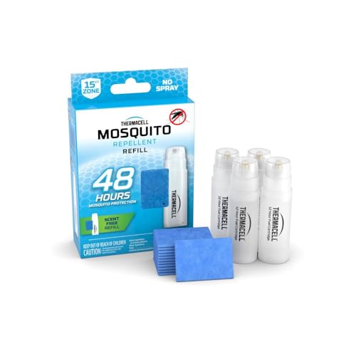 Thermacell Mosquito Repellent Refills, 48-Hour Pack; Contains 12 Repellent Mats, 4 Fuel Cartridges; Compatible with Any Fuel-Powered Thermacell Product; No Spray, Scent, Mess Thermacell Mosquito Repellent Refills, 48-Hour Pack; Contains 12 Repellent Mats, 4 Fuel Cartridges; Compatible with Any Fuel-Powered Thermacell Product; No Spray, Scent, Mess