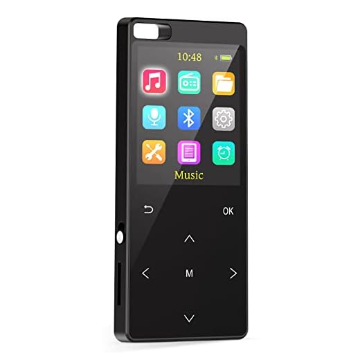 64GB MP3 Player, MP3 Players with Bluetooth 5.0, Music Player with FM Radio, Recorder, FM Radio Recording, Hi-Fi Lossless, with Speaker, Alarm Clock, Stopwatch, Calendar.