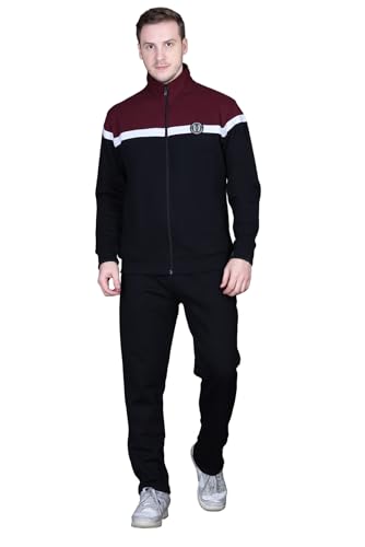 Image of GODFREY Zipper Track Suit For Man Winter Wear High Neck Cotton Tracksuit- Co ords For Men Regular Fit