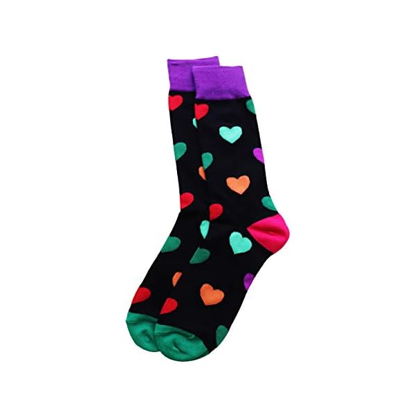 Love Hearts Purple Valentine Unisex Men Women Fun Dress Casual Crew Funny Novelty Socks (Love Hearts Purple (1 Pair), Medium (7-12)) - Image 3