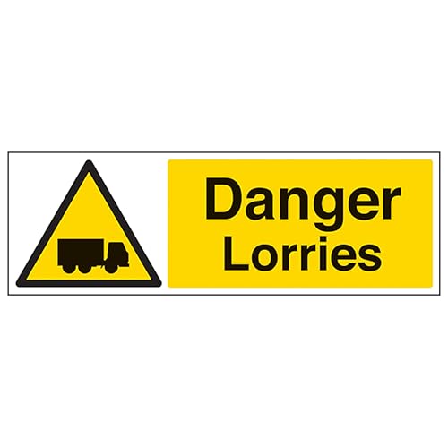 Panneau Danger Lorries 600x200mm pour sécuriser les accès de vos entrepôts
