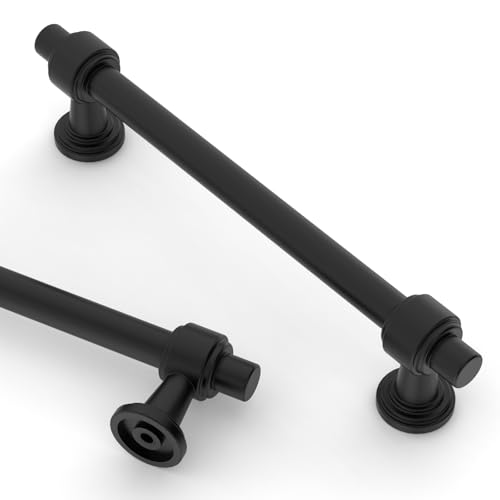 Asidrama 10 Pack 5 Inch(128mm) Matte Black Kitchen Cabinet Handles,