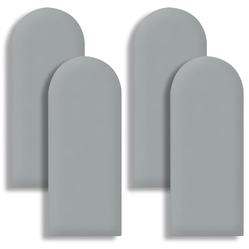 SXEVZOO 4 Pcs Padded Wall Panels Kids Bedroom Headboard Wall Stickers Peel and Stick Upholstered Wall Panels for Wall Anti-Collision Protection(Dark Gray)