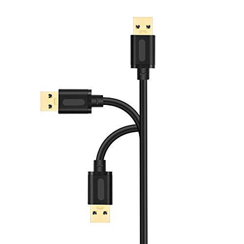Jelly Tang Usb 3.0 A To A Male Cable 3Ft,Usb To Usb Cable Usb Male To Male Cable Usb Cord With Gold-Plated Connector For Hard Drive Enclosures, Dvd Player, Laptop Cooler (3Ft/1M) #TOP2