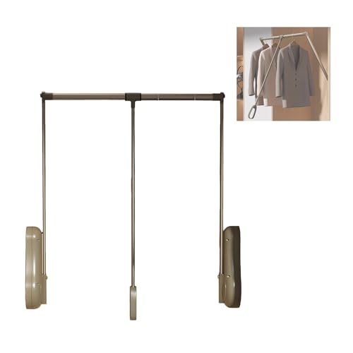 Tringle de penderie relevable pour placard haut, solution gain de place 25 kg