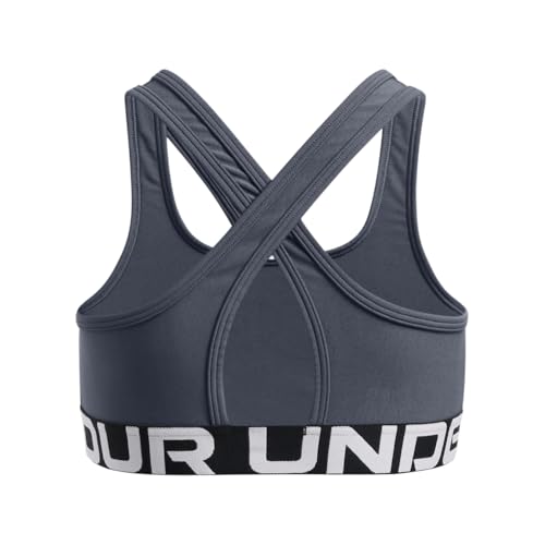 Image of Under Armour Kids Cross-Back Mid-Impact Sports Bra (Big Kid)