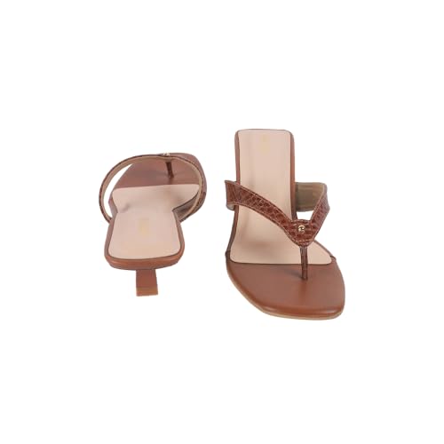 Image of Mochi Women Faux Leather Slip-on Heeled Sandal