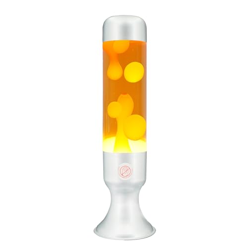 zhrisezlava 16 Inch Liquid Lamp Orange Liquid Yellow Wax Motionin Liquid Motion Light Night Light Home Decor for Meditation Amazing Gifts for Adults & Kids Silver Base.jbd