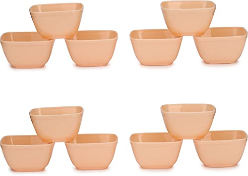 Image of Somil Multipurpose Bowl, Plastic, Pack of 12, Square, Beige, 100 Ml