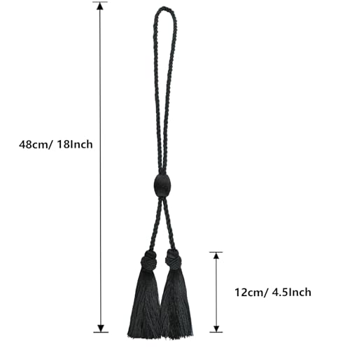 HedongHexi Curtain Tiebacks with Tassel,Modern Rope Window Curtain Ties Backs for Draperies, Outdoor Elegant Decorative Curtain Holdbacks - Thumbnail 2