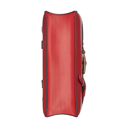 Halston Dora Detachable Shoulder Strap Double Top Handle Crossbody, Red4