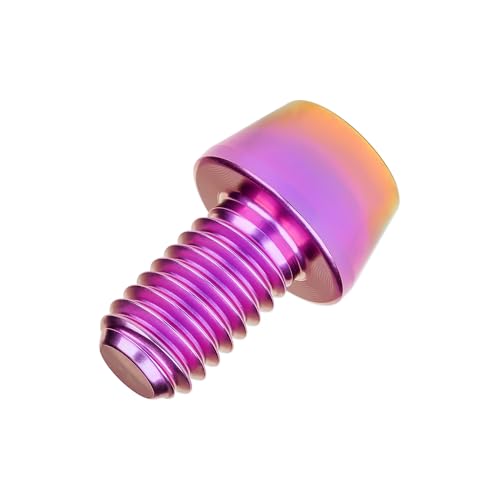 Image of Titanium Ti Bolt M5x9 16 18 20 25 30 35 40 45 50 55 60mm Tapered Head Screws Pack of 4 (M5x9mm, Purple Gold)
