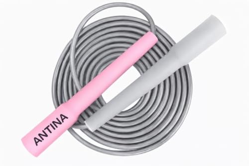 Antina Worldwide Adjustable Skipping Rope for Men & Women Speed Jump Rope for Exercise, Gym, Sports & Fitness(BABYPINK/GREY)