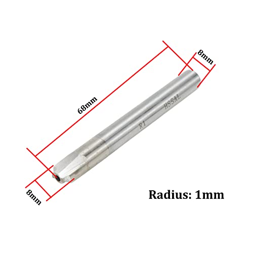 Rannb Corner Rounding End Mill Cutter 1Mm Radius 2 Flutes - 2Pcs #TOP1