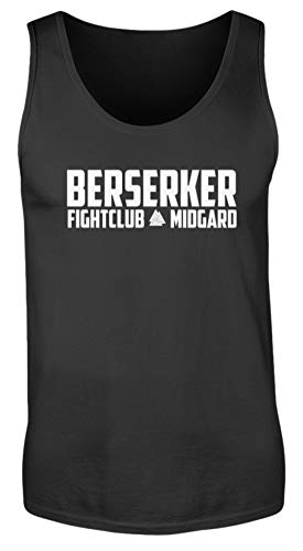Camiseta tirantes vikingo Berserker S negra con diseño Fightclub Midgard para culturistas