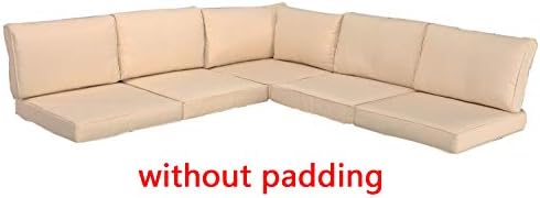 Do4U 6 Pieces Outdoor Sofa Patio Furniture Sectional Conversation Set Cushion Cover (Light Brown)