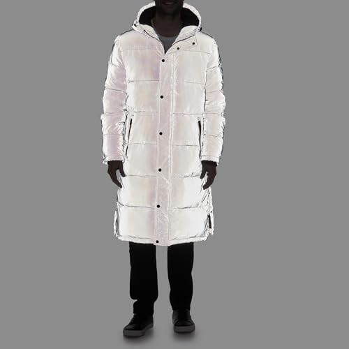 Image of DKNY Arctic Cloth Hooded Extra Long Parka Jacket